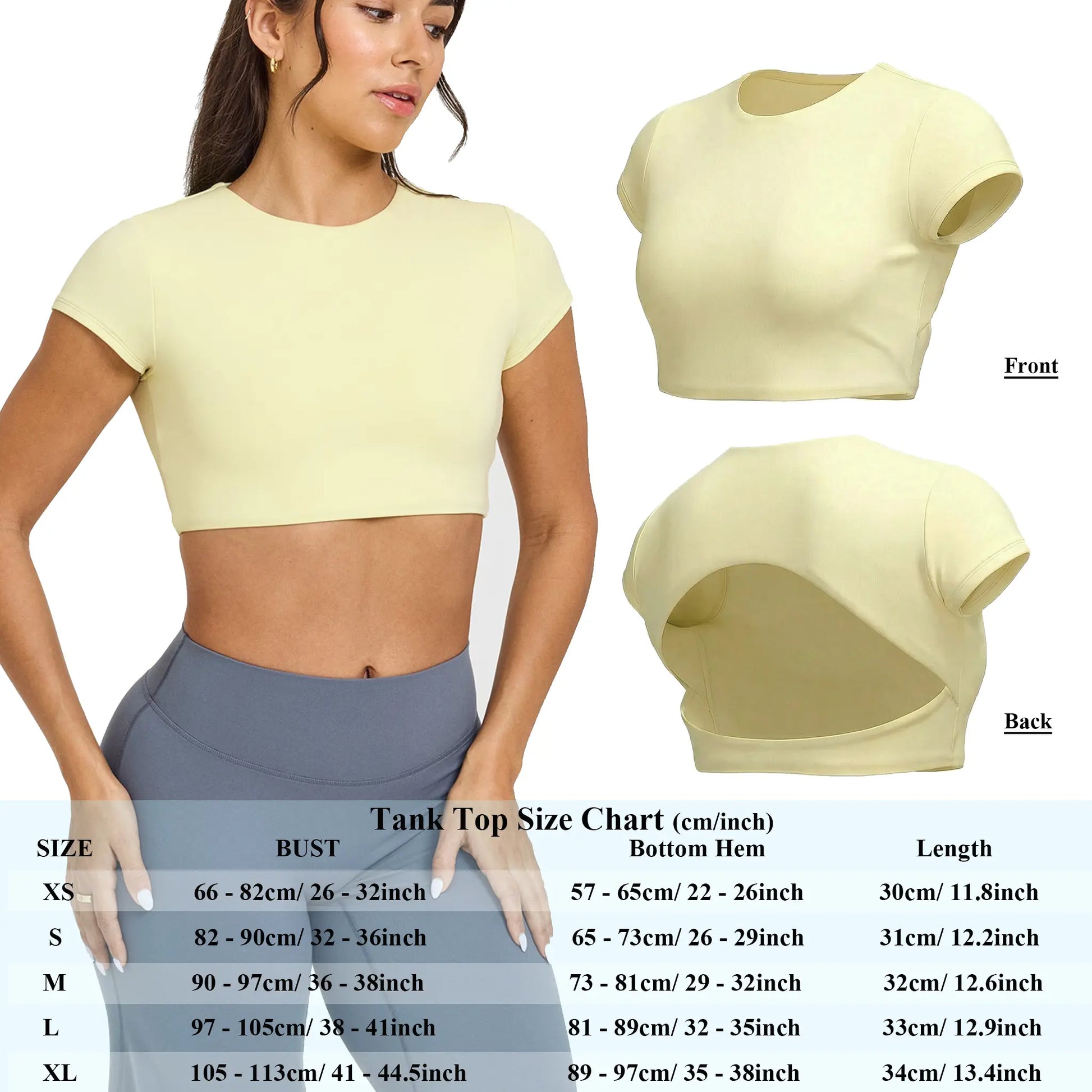 RICH BRIA SOFTMOTION Strappy Tank Top Workout Tops Yoga Sports Vest, Short Sleeve Crop Top Women Fitness Activewear Gym Fashion Outdoor Gymwear Comfort Wide Leg Yoga Pants Matching Top