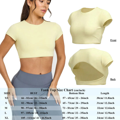 RICH BRIA SOFTMOTION Strappy Tank Top Workout Tops Yoga Sports Vest, Short Sleeve Crop Top Women Fitness Activewear Gym Fashion Outdoor Gymwear Comfort Wide Leg Yoga Pants Matching Top