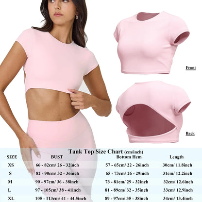 RICH BRIA SOFTMOTION Strappy Tank Top Workout Tops Yoga Sports Vest, Short Sleeve Crop Top Women Fitness Activewear Gym Fashion Outdoor Gymwear Comfort Wide Leg Yoga Pants Matching Top