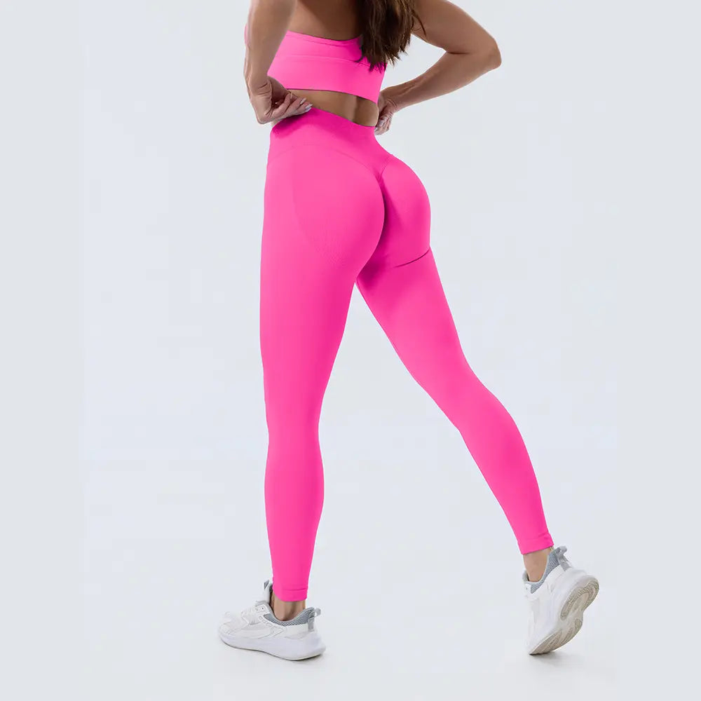 Coral Canton High Waisted Seamless Sports Leggings
