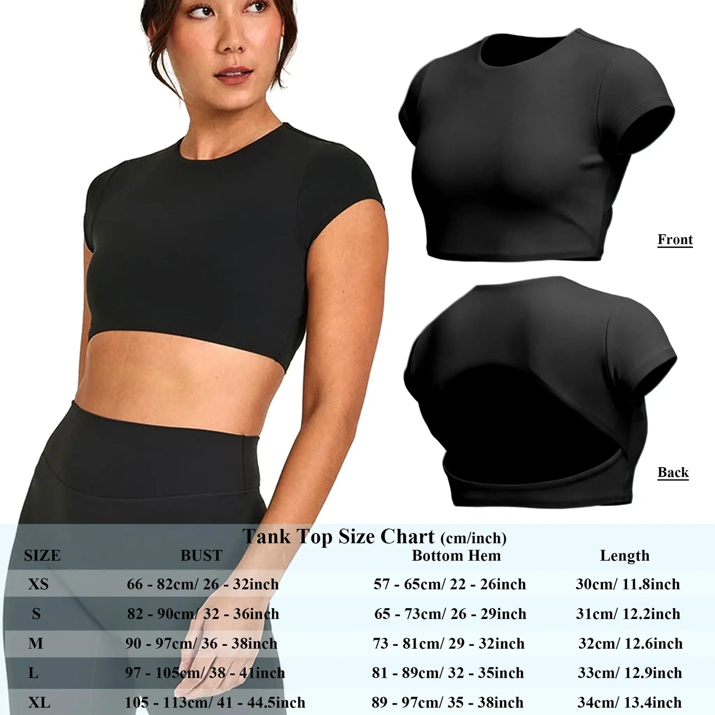 RICH BRIA SOFTMOTION Strappy Tank Top Workout Tops Yoga Sports Vest, Short Sleeve Crop Top Women Fitness Activewear Gym Fashion Outdoor Gymwear Comfort Wide Leg Yoga Pants Matching Top