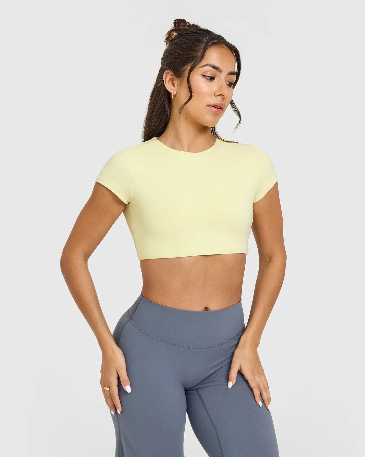 RICH BRIA SOFTMOTION Strappy Tank Top Workout Tops Yoga Sports Vest, Short Sleeve Crop Top Women Fitness Activewear Gym Fashion Outdoor Gymwear Comfort Wide Leg Yoga Pants Matching Top