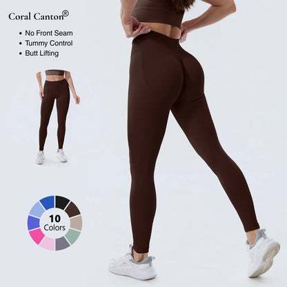 Coral Canton High Waisted Seamless Sports Leggings