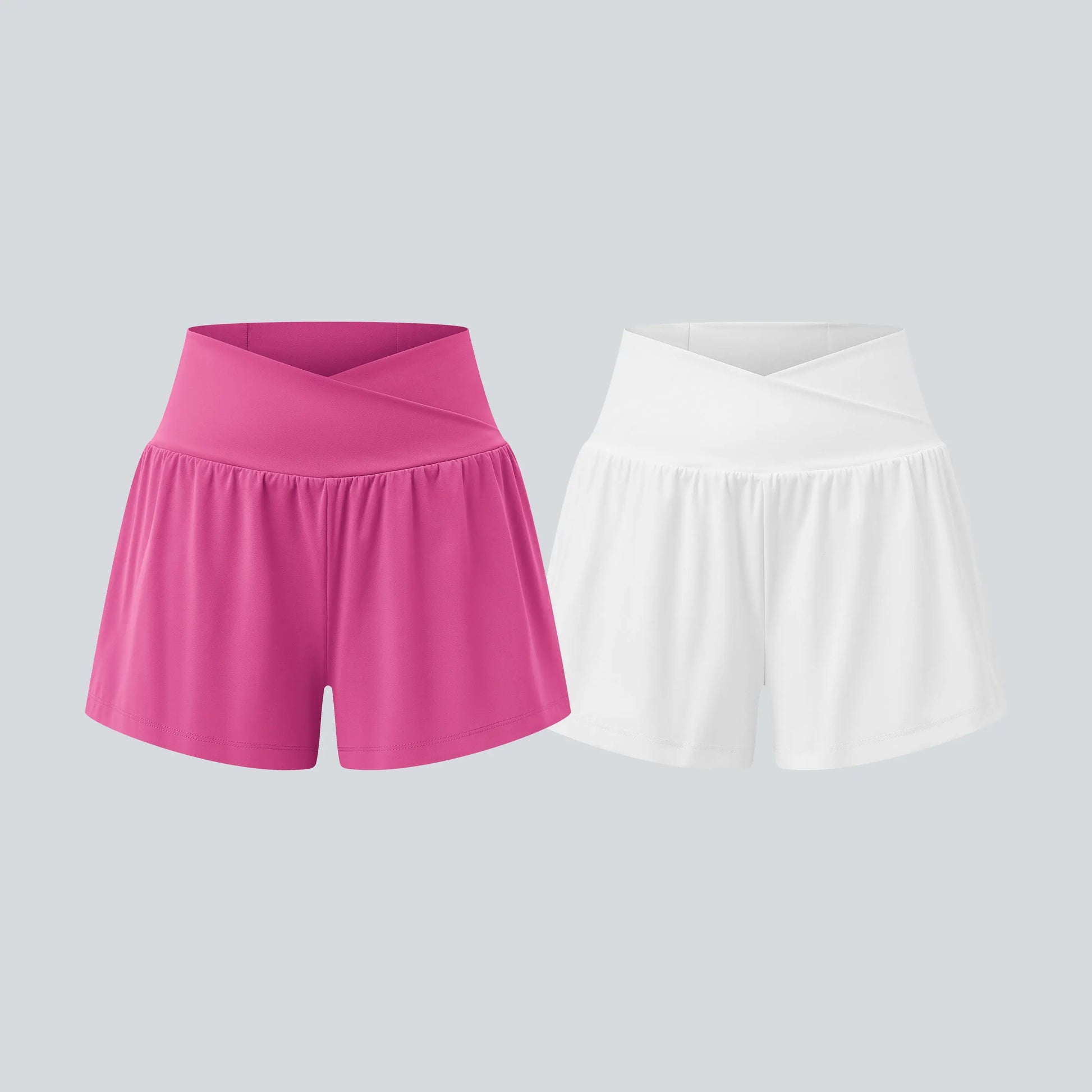 Halara 2-Piece Softlyzero Airy Crossover High Waisted 2-In-1 Cool Touch Yoga Shorts 3'' with Pockets Set