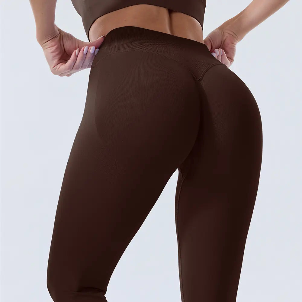 Coral Canton High Waisted Seamless Sports Leggings