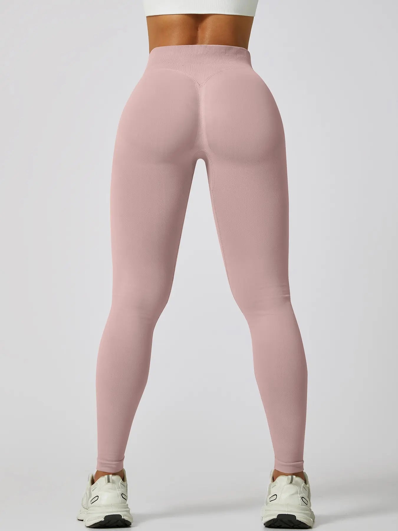 Women'S Seamless High-Waisted Sporty Leggings, Tight-Fitting Knit Fabric, Butt-Lifting Yoga Pants for All Seasons