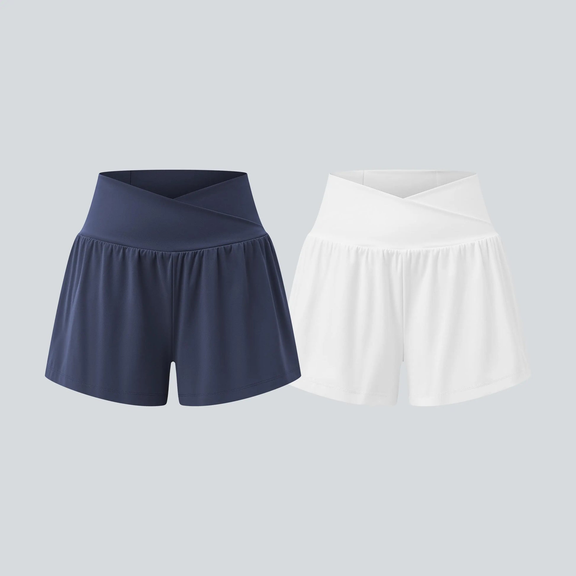 Halara 2-Piece Softlyzero Airy Crossover High Waisted 2-In-1 Cool Touch Yoga Shorts 3'' with Pockets Set