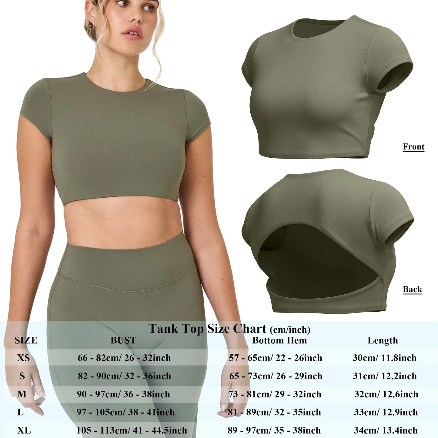 RICH BRIA SOFTMOTION Strappy Tank Top Workout Tops Yoga Sports Vest, Short Sleeve Crop Top Women Fitness Activewear Gym Fashion Outdoor Gymwear Comfort Wide Leg Yoga Pants Matching Top