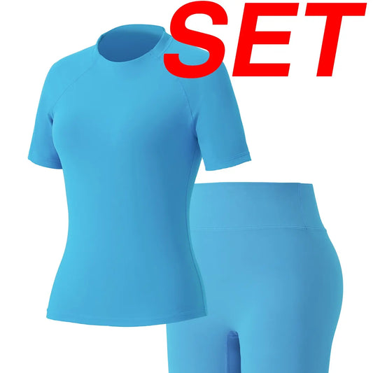Uncia Active Women'S Tracksuit Set - No Seamless Shorts & Raglan Sleeves Tee with Flat Tummy Effect & Glute-Lifting Fit Training Clothes Workout Gym Clothing Tiktokshopspringglowup Sporty Style Outfits Yoga Gym Outfits Outdoorfun
