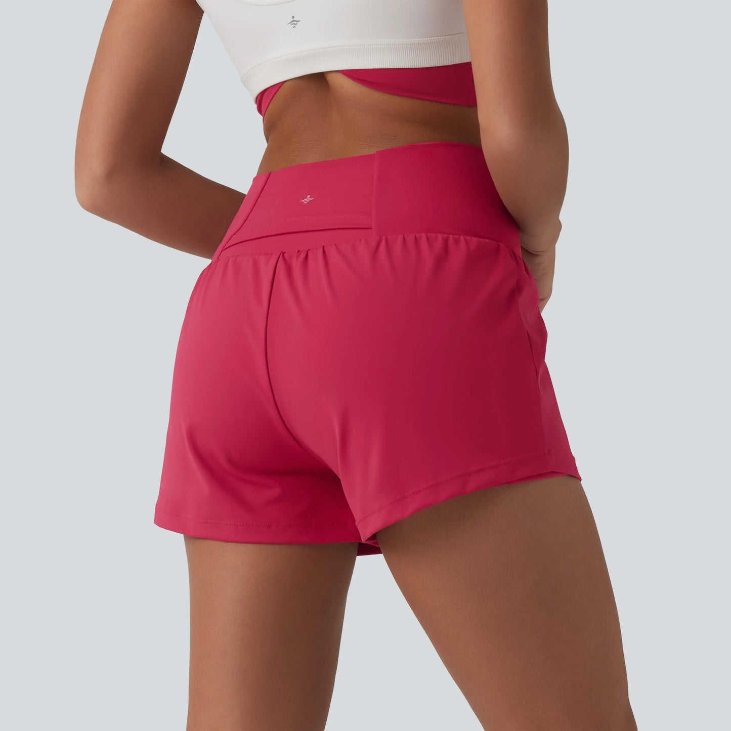 Halara 2-Piece Softlyzero Airy Crossover High Waisted 2-In-1 Cool Touch Yoga Shorts 3'' with Pockets Set
