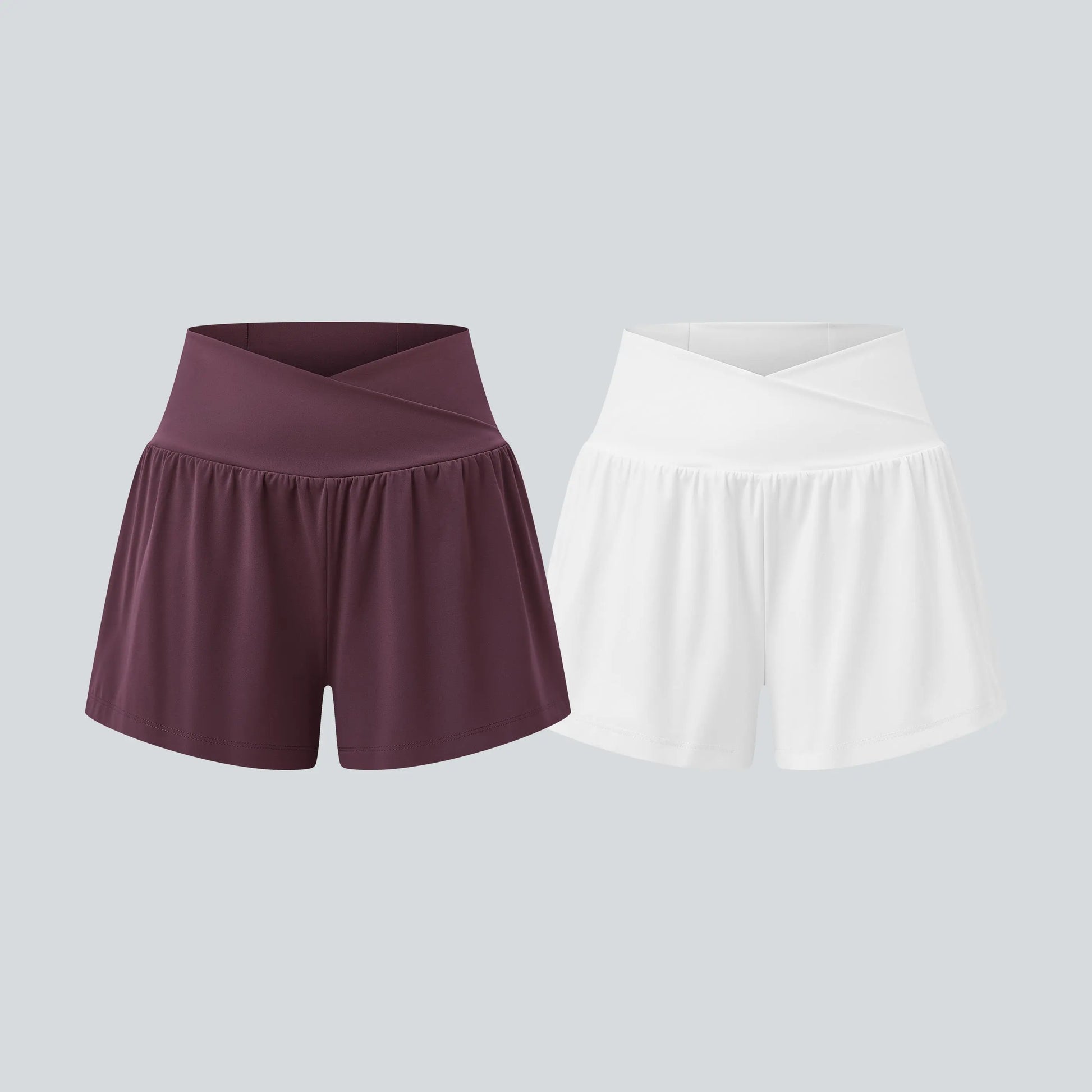 Halara 2-Piece Softlyzero Airy Crossover High Waisted 2-In-1 Cool Touch Yoga Shorts 3'' with Pockets Set