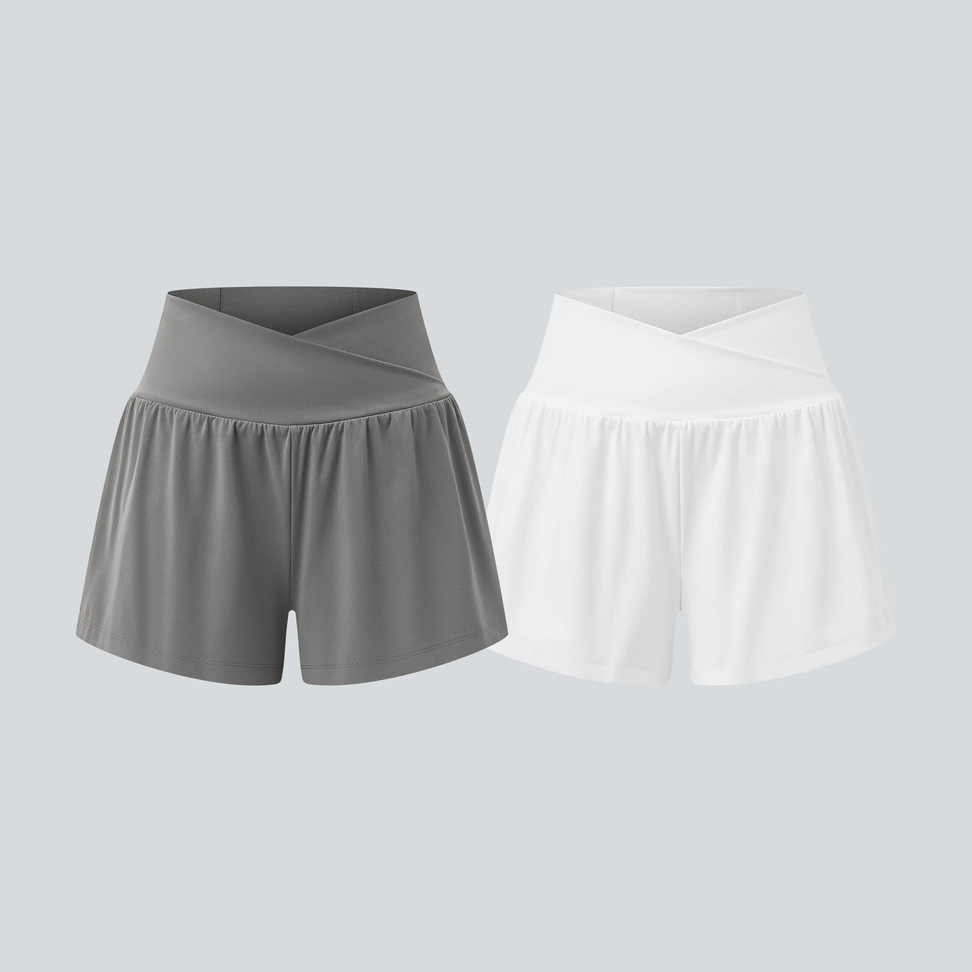 Halara 2-Piece Softlyzero Airy Crossover High Waisted 2-In-1 Cool Touch Yoga Shorts 3'' with Pockets Set