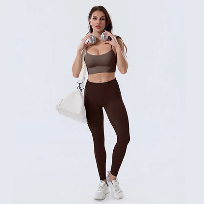 Coral Canton High Waisted Seamless Sports Leggings