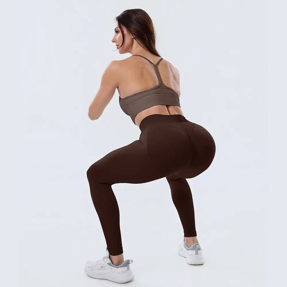Coral Canton High Waisted Seamless Sports Leggings