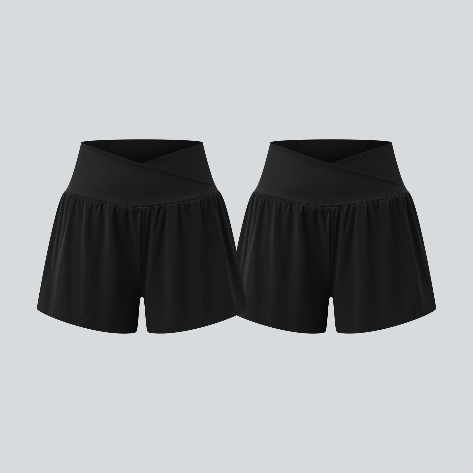 Halara 2-Piece Softlyzero Airy Crossover High Waisted 2-In-1 Cool Touch Yoga Shorts 3'' with Pockets Set