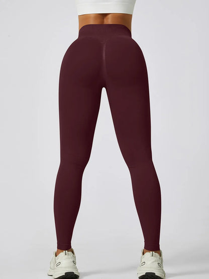 Women'S Seamless High-Waisted Sporty Leggings, Tight-Fitting Knit Fabric, Butt-Lifting Yoga Pants for All Seasons