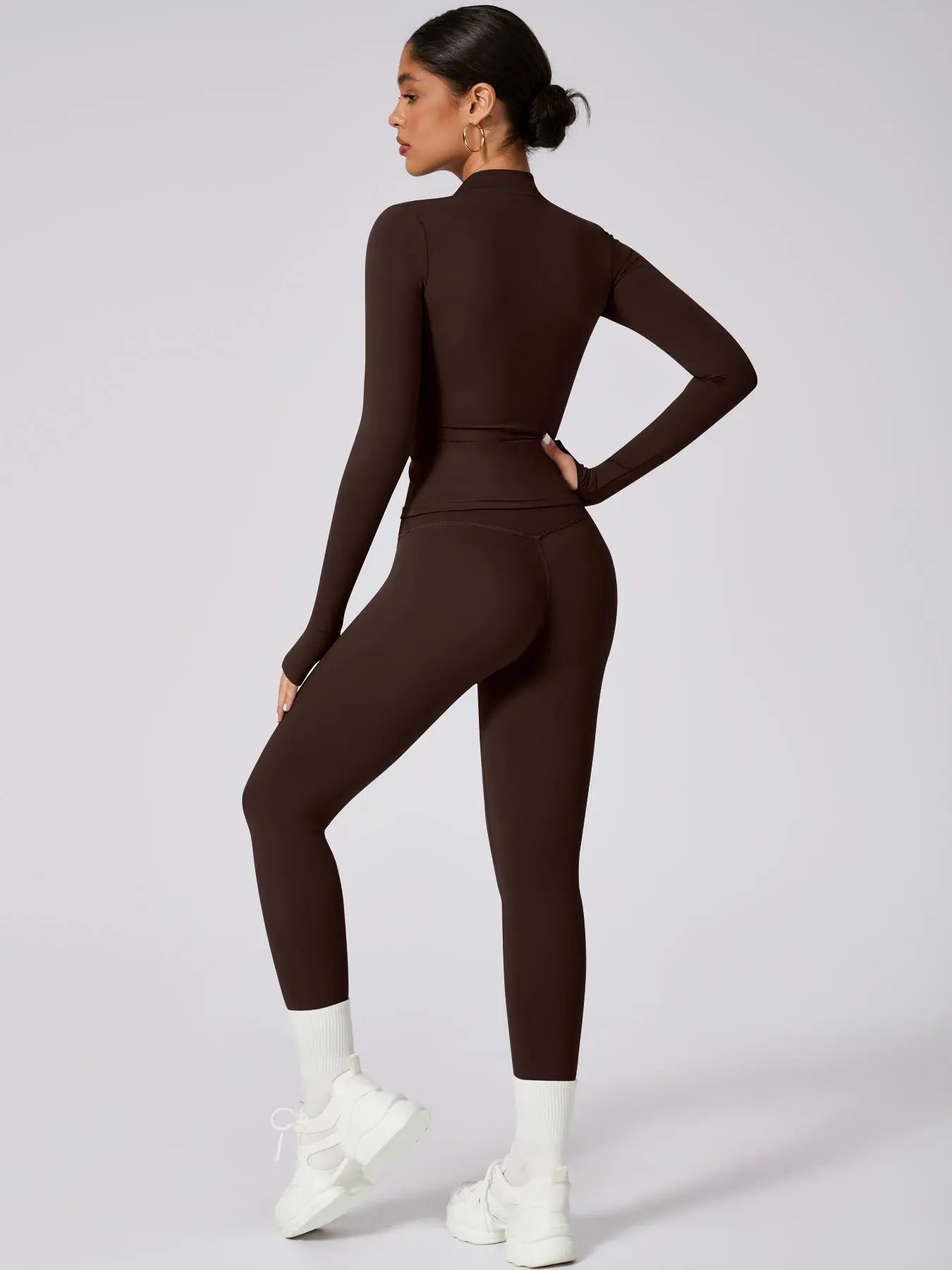 Women'S High Elastic Zipper Long Sleeve High Waist Trousers Yoga Wear, Yoga Clothes Set, Four Seasons Outdoor Running Gym Sports Training Sweat Suit