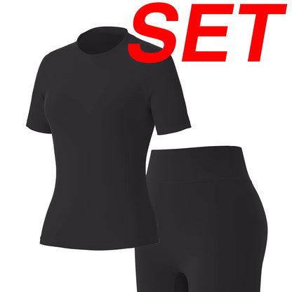 Uncia Active Women'S Tracksuit Set - No Seamless Shorts & Raglan Sleeves Tee with Flat Tummy Effect & Glute-Lifting Fit Training Clothes Workout Gym Clothing Tiktokshopspringglowup Sporty Style Outfits Yoga Gym Outfits Outdoorfun
