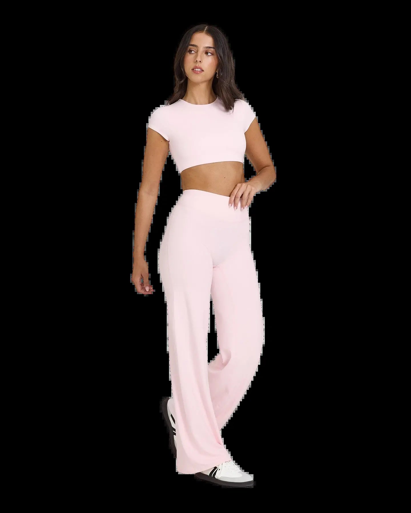 RICH BRIA SOFTMOTION Strappy Tank Top Workout Tops Yoga Sports Vest, Short Sleeve Crop Top Women Fitness Activewear Gym Fashion Outdoor Gymwear Comfort Wide Leg Yoga Pants Matching Top