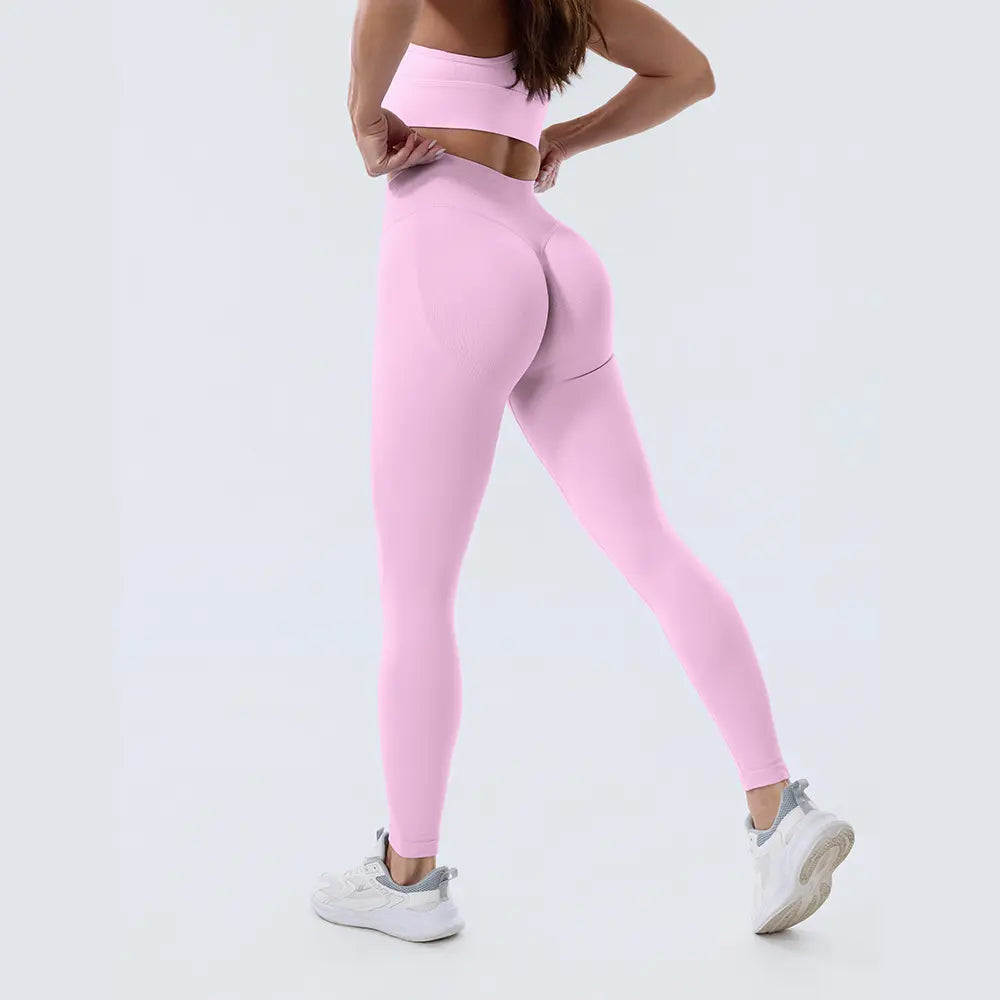 Coral Canton High Waisted Seamless Sports Leggings