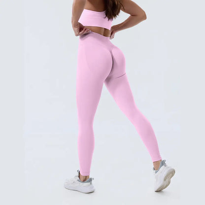 Coral Canton High Waisted Seamless Sports Leggings