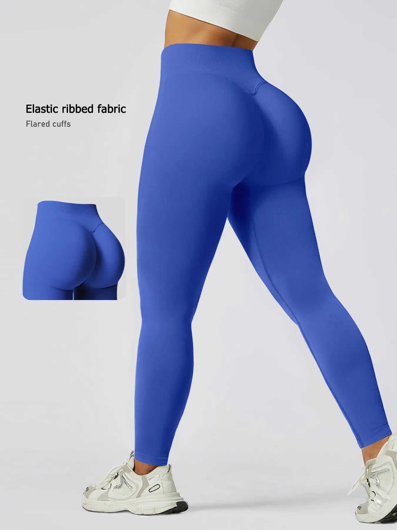 Women'S Seamless High-Waisted Sporty Leggings, Tight-Fitting Knit Fabric, Butt-Lifting Yoga Pants for All Seasons