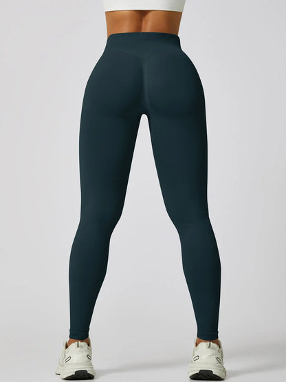 Women'S Seamless High-Waisted Sporty Leggings, Tight-Fitting Knit Fabric, Butt-Lifting Yoga Pants for All Seasons