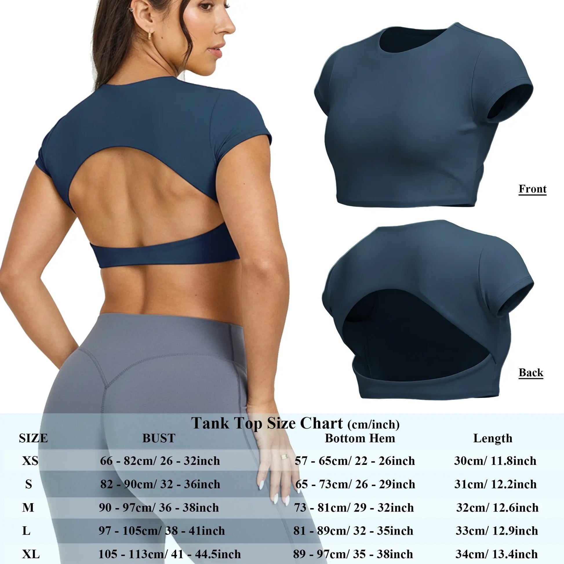 RICH BRIA SOFTMOTION Strappy Tank Top Workout Tops Yoga Sports Vest, Short Sleeve Crop Top Women Fitness Activewear Gym Fashion Outdoor Gymwear Comfort Wide Leg Yoga Pants Matching Top